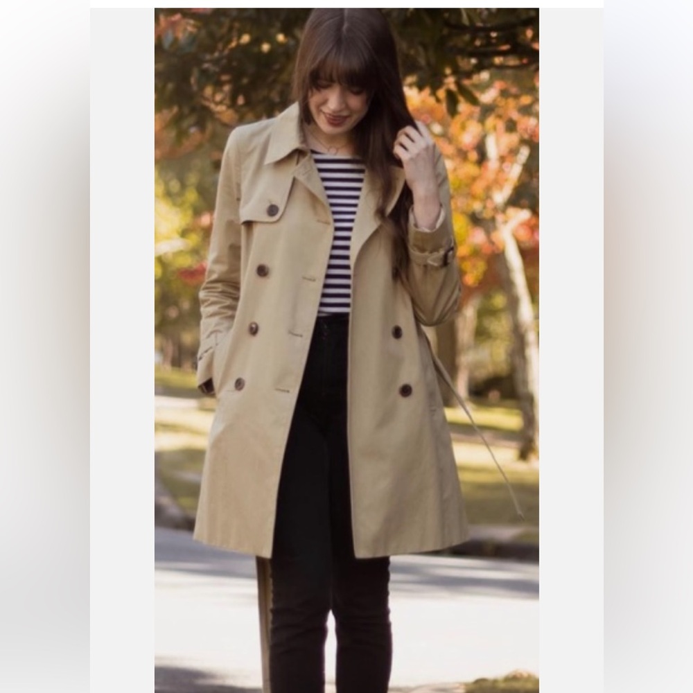 JCREW COLLECTION Icon Trench Coat Jacket Light Khaki 49185 Sz 4 $298